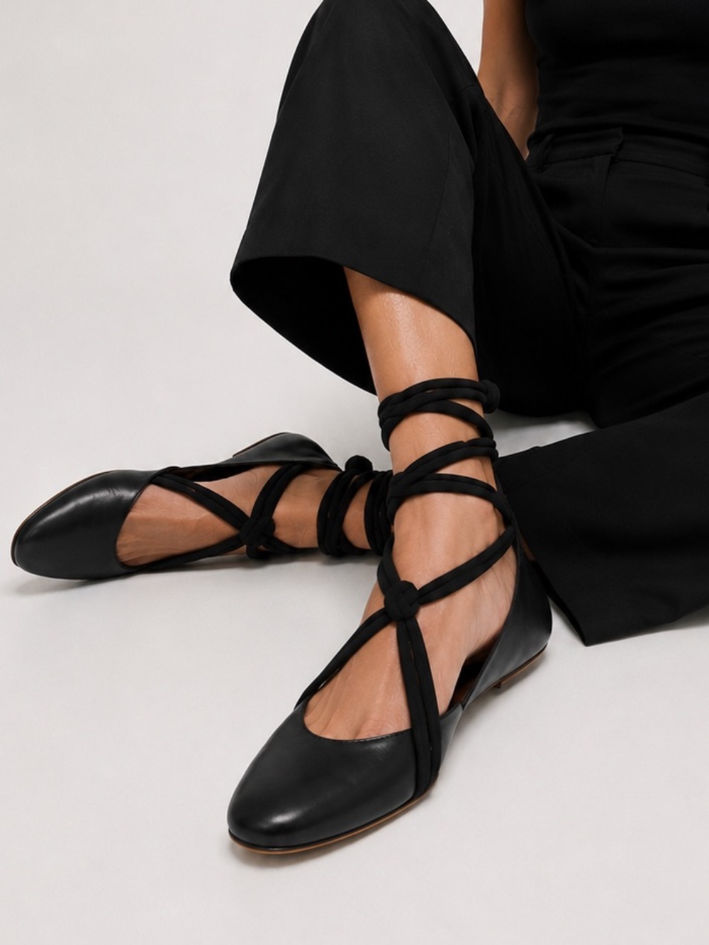 Isabel Marant Lois leather lace up ballet flat, black women’s size 7 (37)